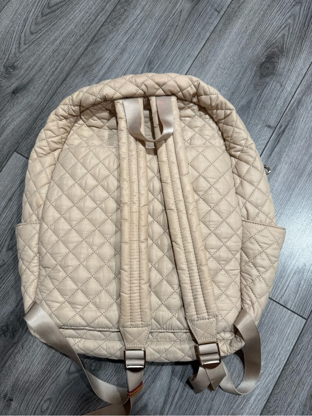 MZ Wallace Quilted metro Backpack in Sand